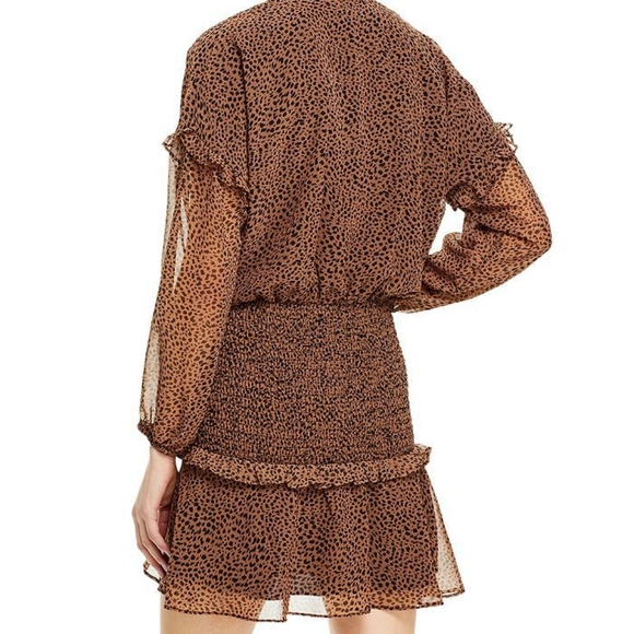 AQUA Printed Ruffled Mini Dress - 100% Exclusive In Leopard - Picture 2 of 9